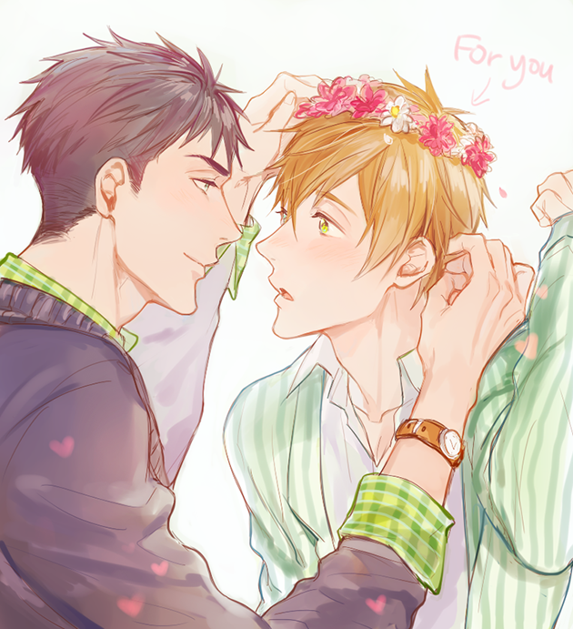 tachibana makoto and yamazaki sousuke (free!) drawn by namekaho