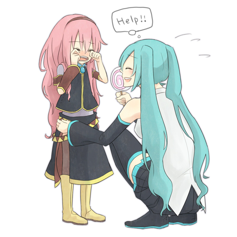 hatsune miku and megurine luka (vocaloid) drawn by koma_(remi_398)