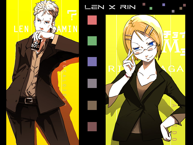 kagamine rin and kagamine len (vocaloid) drawn by kanipanda
