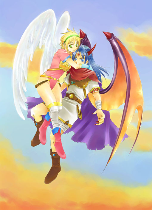 nina and ryu (breath of fire and 1 more) drawn by nino_(nino_imo)