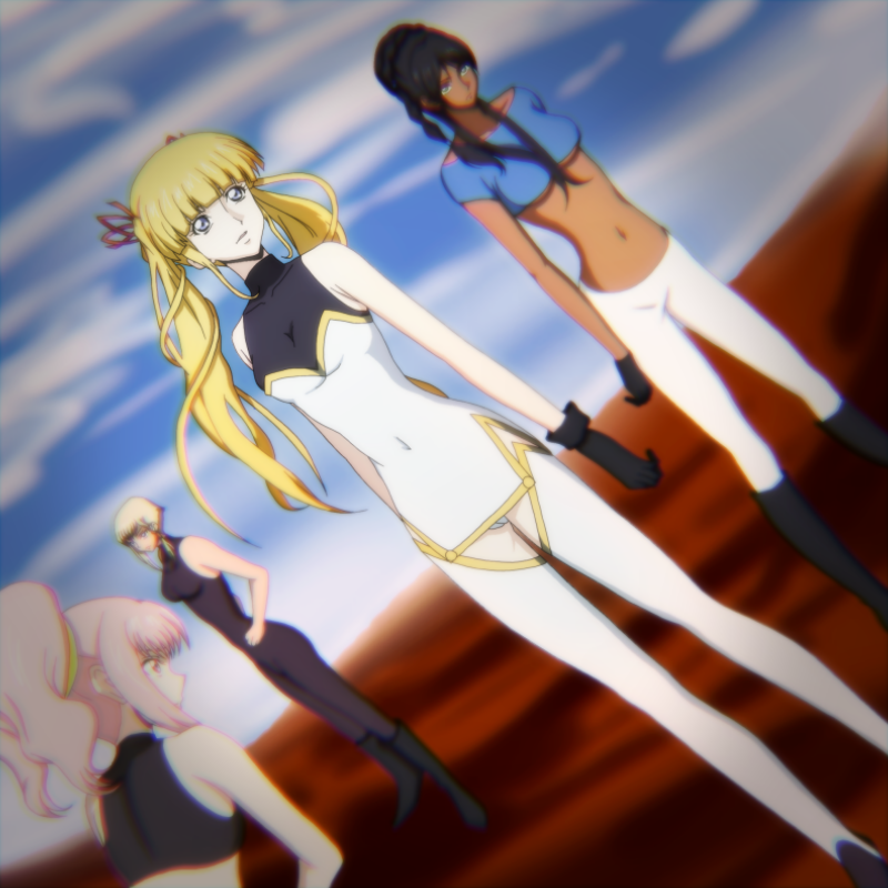 anya alstreim, monica kruszewski, nonette enneagram, and dorothea ernst (code geass) drawn by s_a_g_a