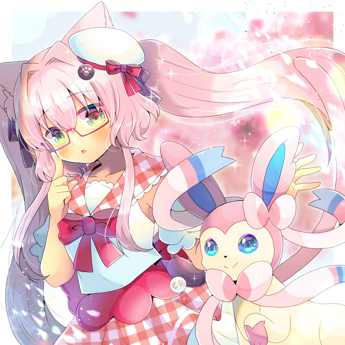 sylveon (pokemon and 1 more) drawn by kou_hiyoyo