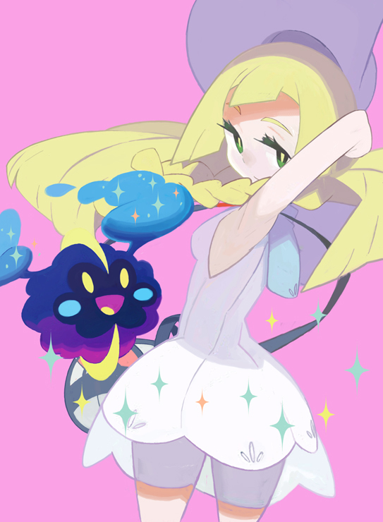 lillie and cosmog (pokemon and 1 more) drawn by yuuki_(irodo_rhythm)