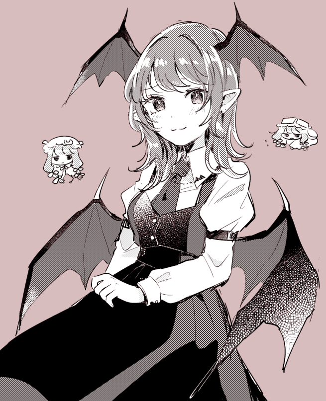 patchouli knowledge and koakuma (touhou) drawn by mozukuzu_(manukedori)