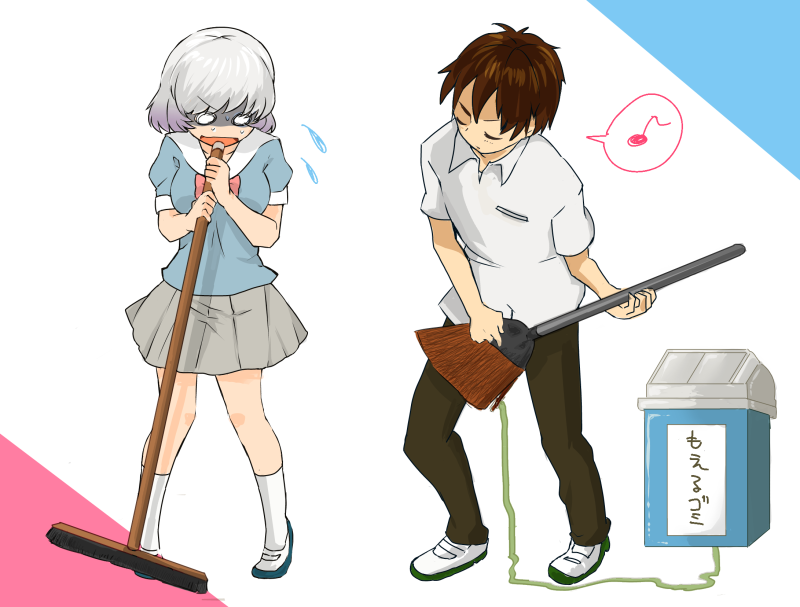 yokoi rumi and seki toshinari (tonari no seki-kun) drawn by nante_kottai
