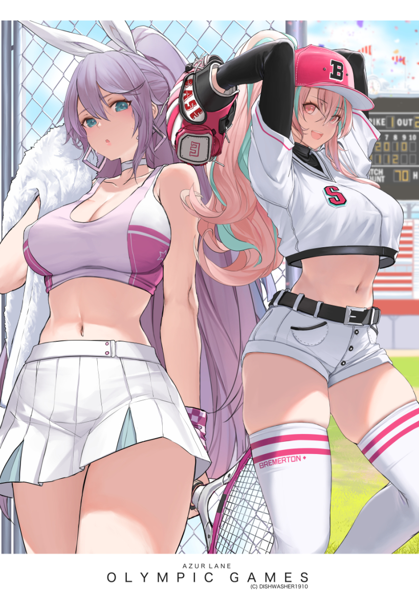 bremerton and intrepid (azur lane and 1 more) drawn by dishwasher1910