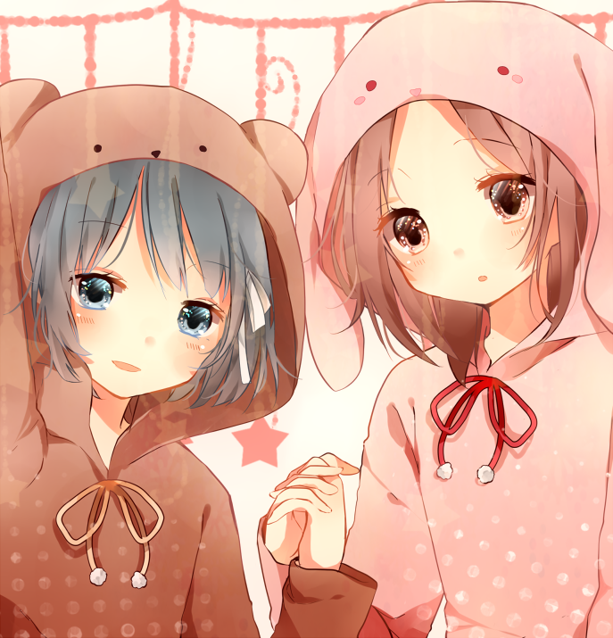 fujimiya kaori and yamagishi saki (isshuukan friends) drawn by naoton