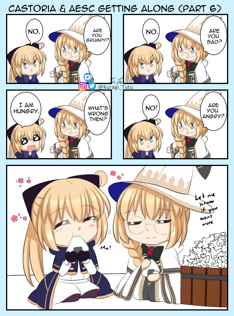 artoria pendragon, artoria caster, and aesc (fate and 1 more) drawn by kuragi_tutu