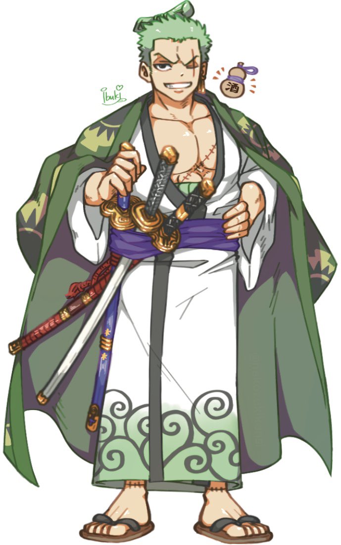 roronoa zoro (one piece) drawn by nekozukikensi
