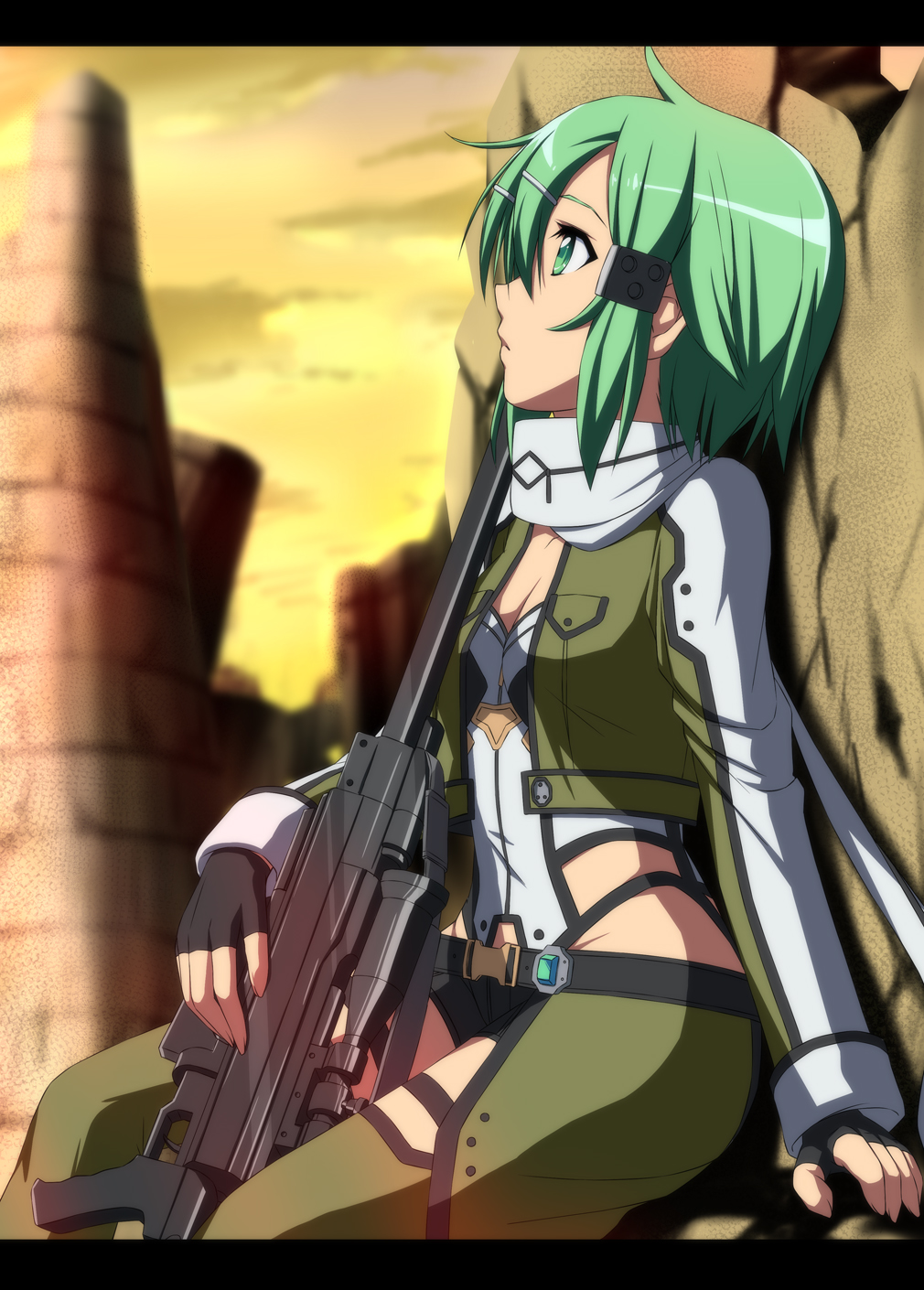 Sinon Sword Art Online Drawn By Nori Tamago Danbooru