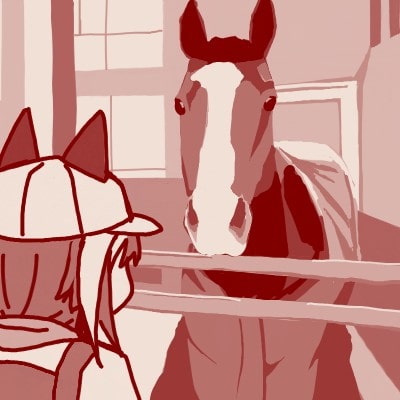 cheval grand (umamusume and 1 more) drawn by anonymous_(japanese)