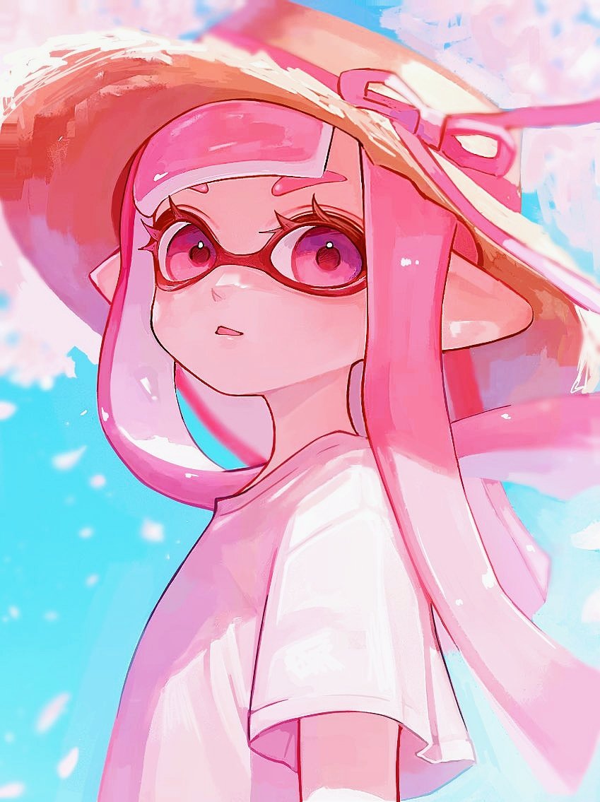 inkling player character and inkling girl (splatoon) drawn by kodak_painter