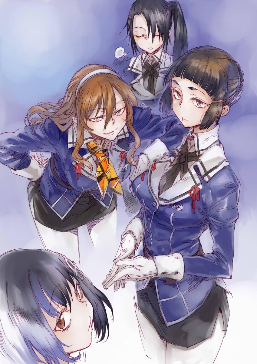 ashigara, haguro, nachi, and myoukou (kantai collection) drawn by ikuhana_niiro