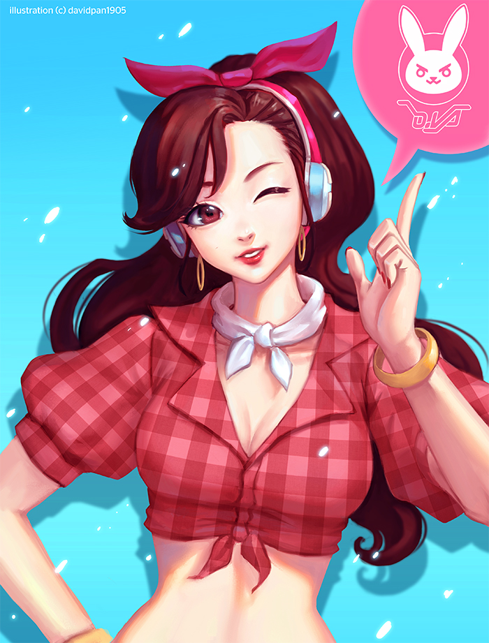 d.va and cruiser d.va (overwatch and 1 more) drawn by david_pan