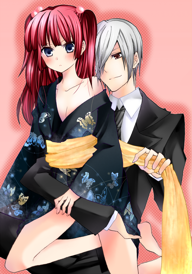 ushiromiya ange and amakusa juuza (umineko no naku koro ni) drawn by kinatsu_souju