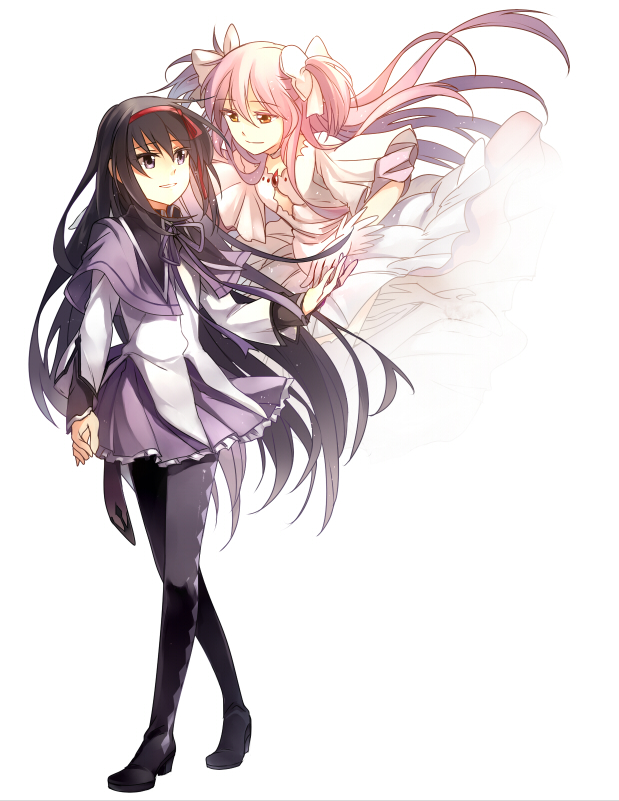 akemi homura, kaname madoka, and ultimate madoka (mahou shoujo madoka magica) drawn by aki_(neyuki41028)
