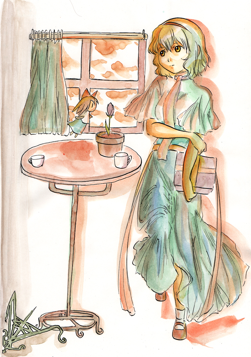 alice margatroid and shanghai doll (touhou) drawn by suzaku_mikado