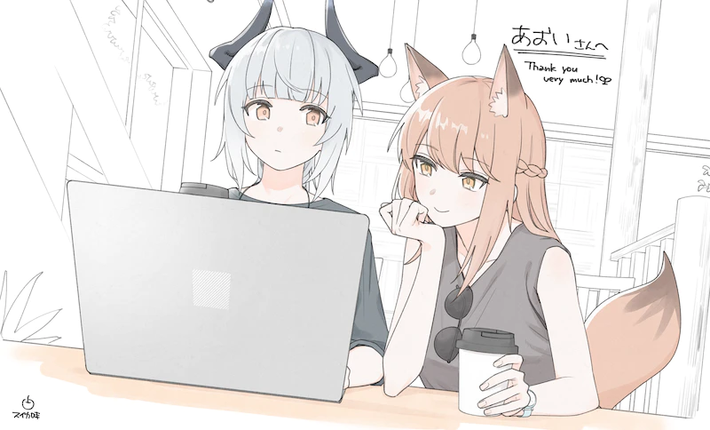 franka and liskarm (arknights) drawn by suika_aji