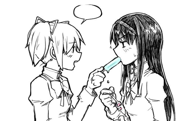 akemi homura and kaname madoka (mahou shoujo madoka magica) drawn by silverxp