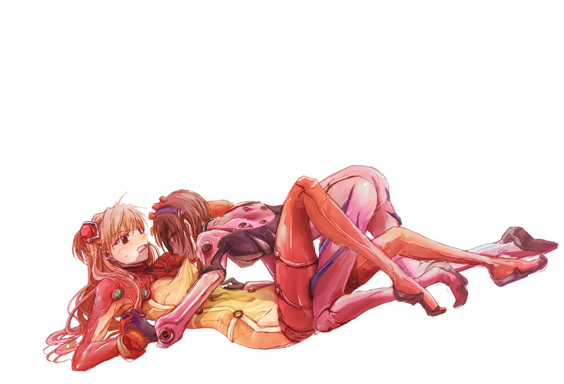 souryuu asuka langley and makinami mari illustrious (neon genesis evangelion and 2 more) drawn by tanbonota
