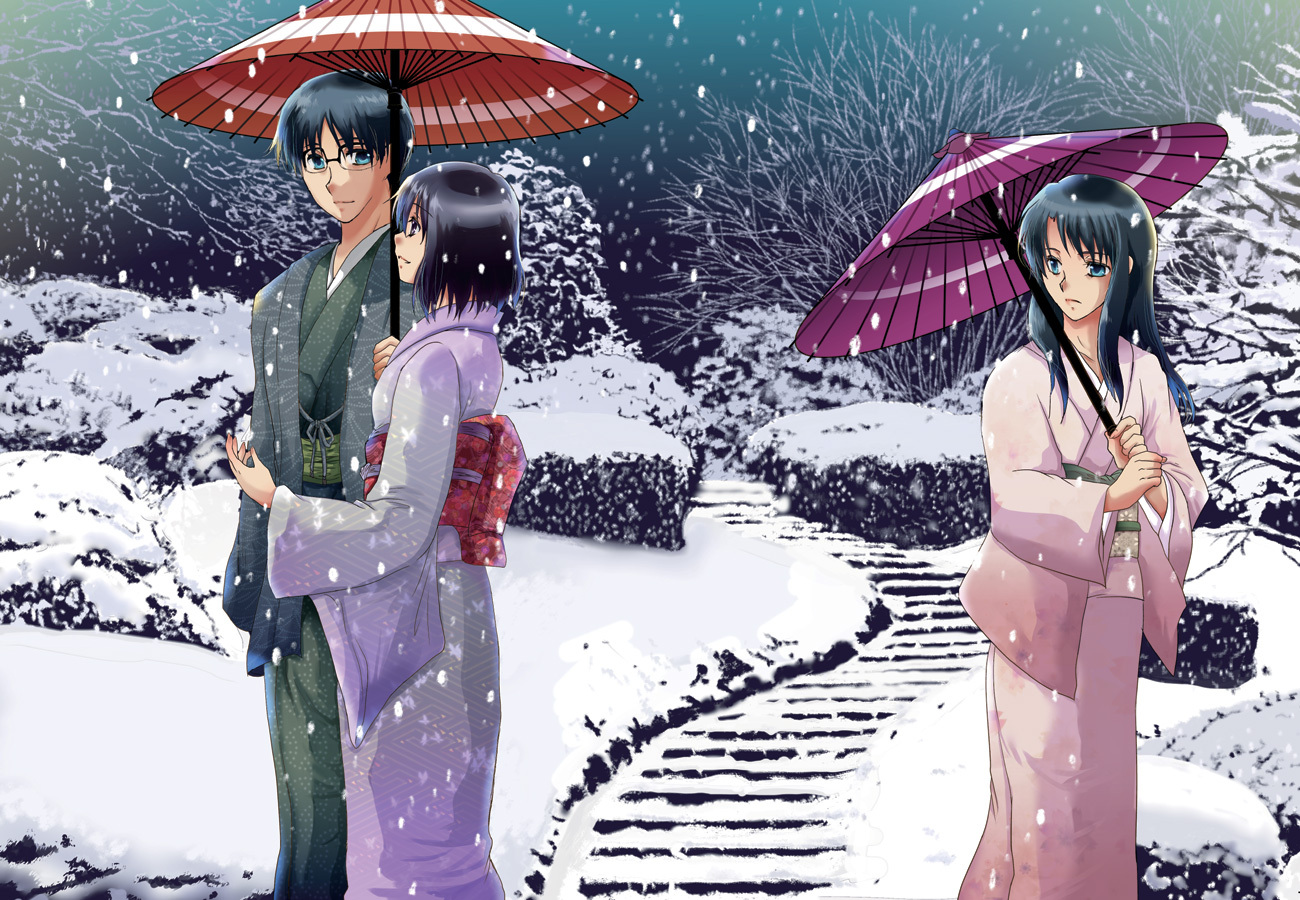 Ryougi Shiki Kokutou Mikiya And Kokutou Azaka Kara No Kyoukai Drawn By Yonomori Mayu Danbooru