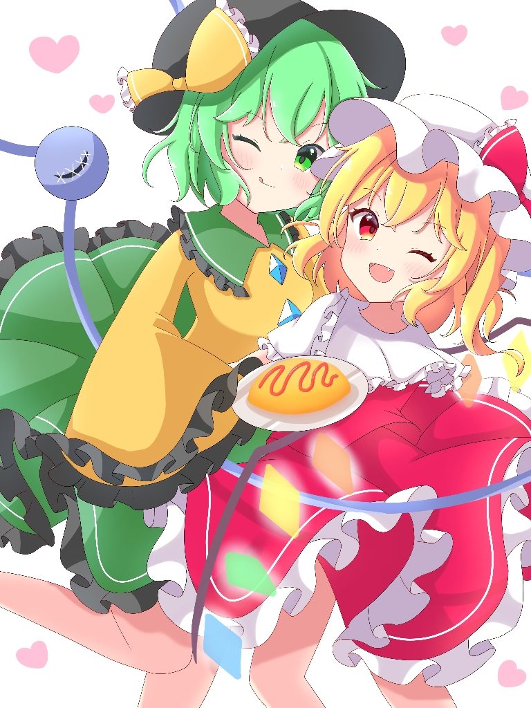 flandre scarlet and komeiji koishi (touhou) drawn by ako_oekaki