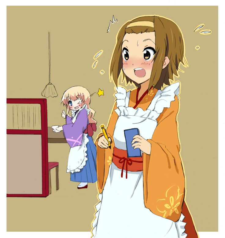 tainaka ritsu and koiwai flora (k-on! and 1 more) drawn by agenasu