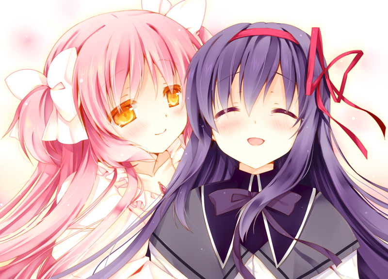 akemi homura, kaname madoka, and ultimate madoka (mahou shoujo madoka magica) drawn by natsume_eri