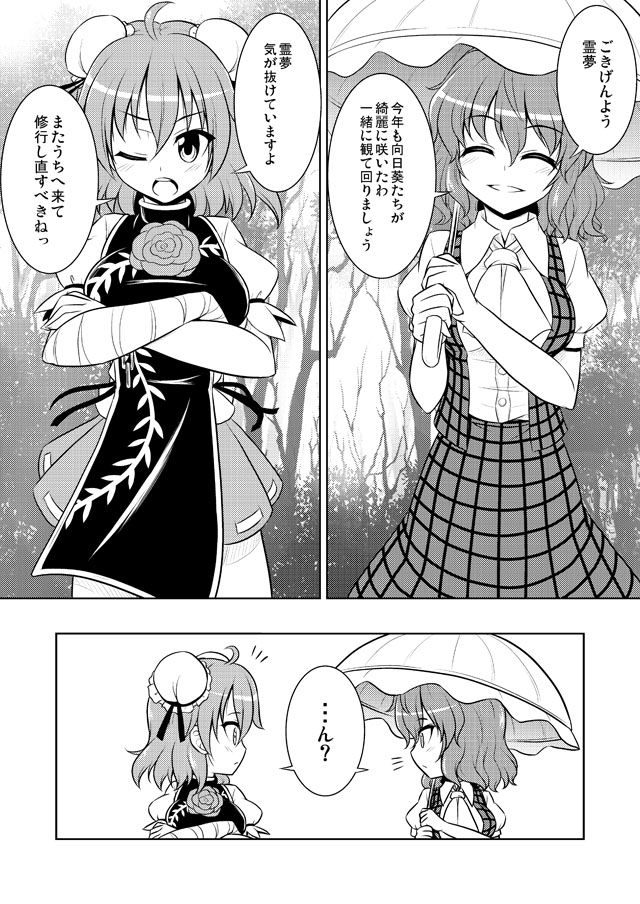kazami yuuka and ibaraki kasen (touhou) drawn by bococho