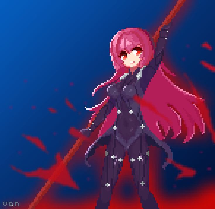 scathach (fate and 1 more) drawn by van_epi