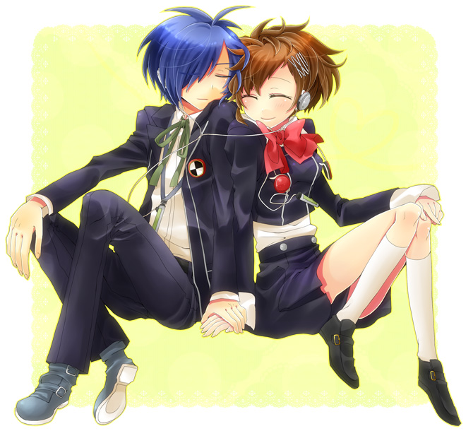 yuuki makoto and shiomi kotone (persona and 2 more) drawn by shooting428star