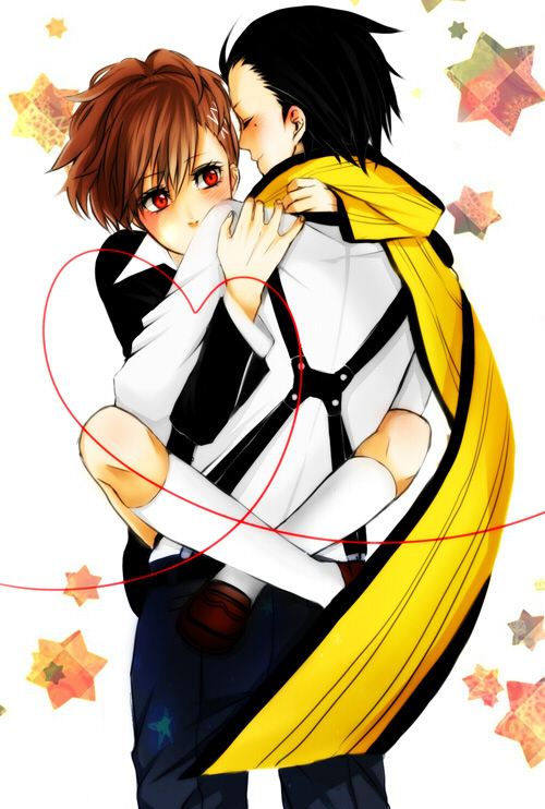 shiomi kotone and mochizuki ryouji (persona and 2 more) drawn by okitdo