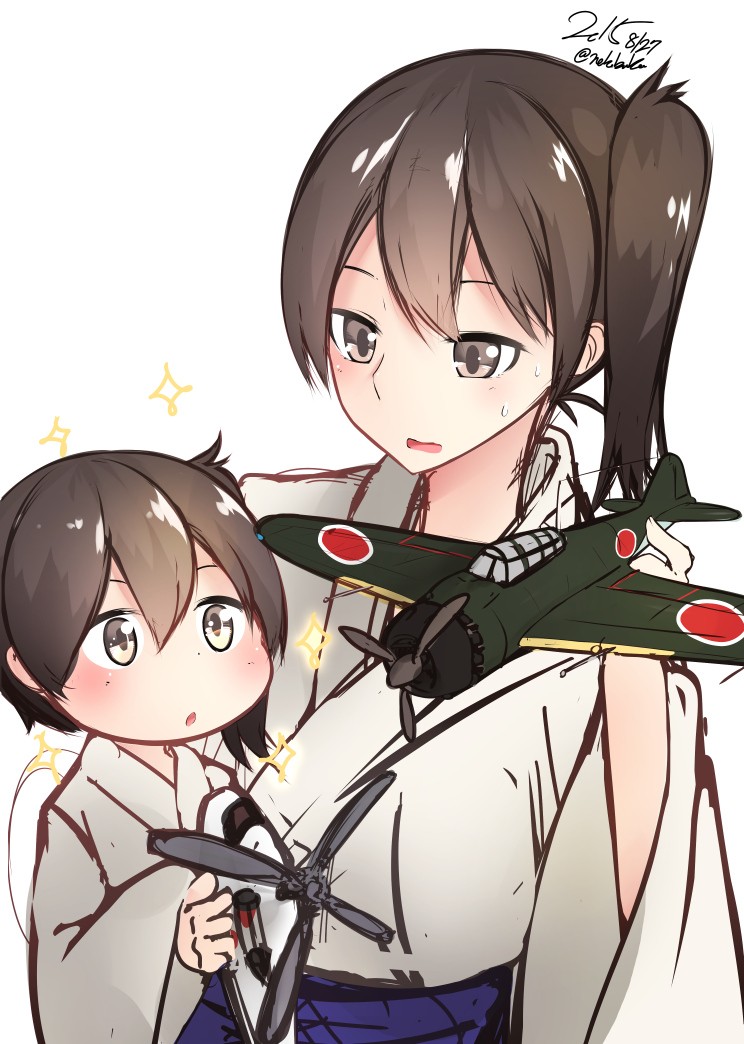 kaga and js kaga (kantai collection) drawn by nekobaka