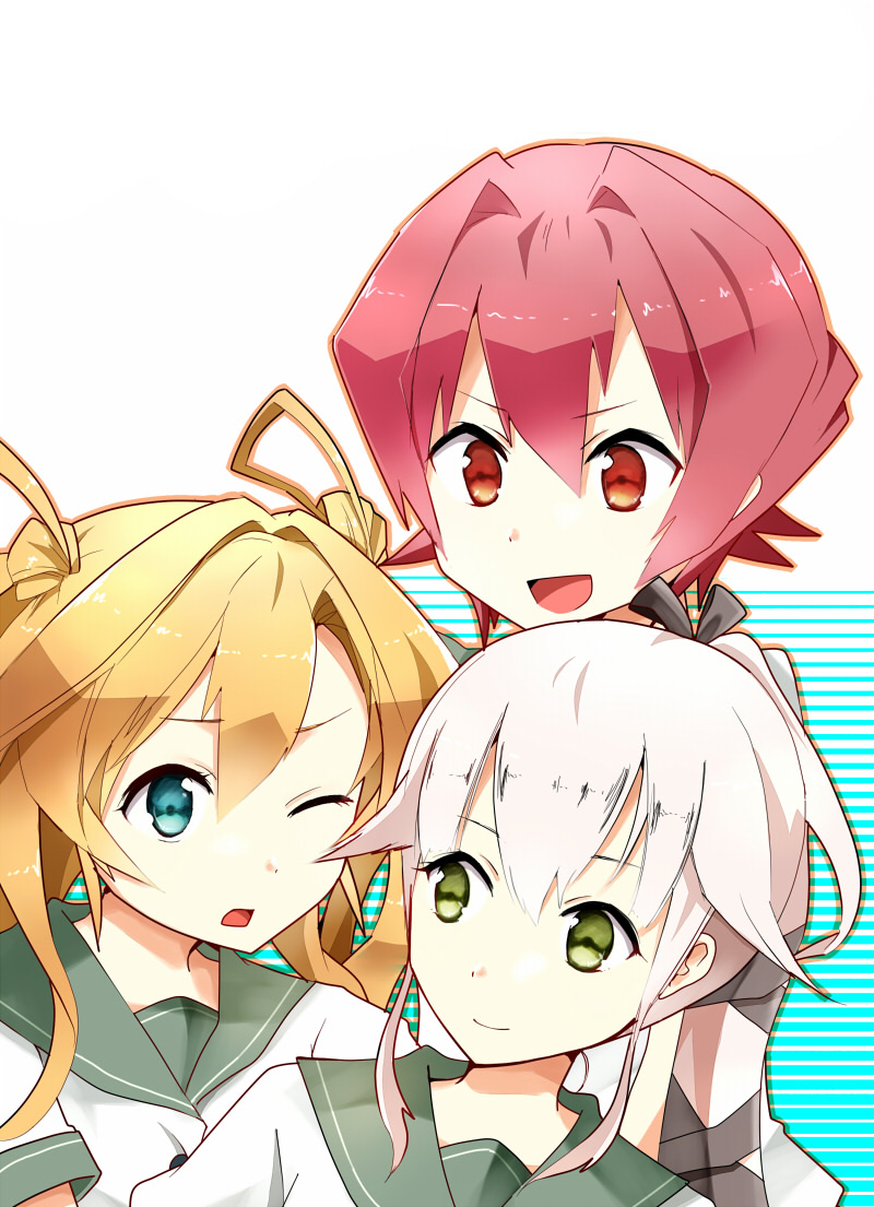 yura, abukuma, and kinu (kantai collection) drawn by annin_musou