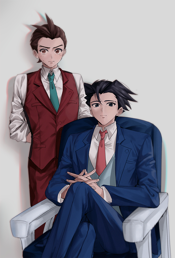 phoenix wright and apollo justice (ace attorney) drawn by miso_shouyu_(elbmxlf777)