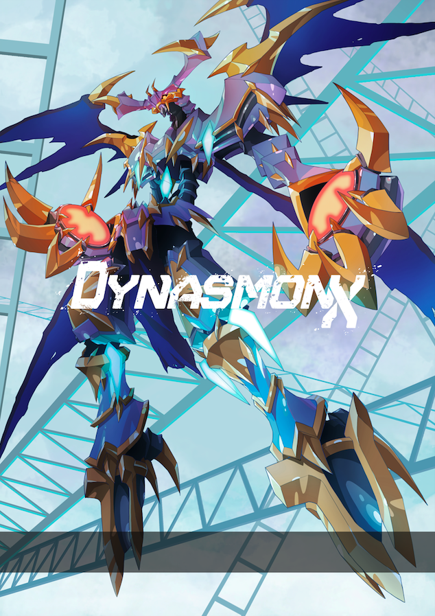 dynasmon and dynasmon x-antibody (gundam and 2 more) drawn by nomigid