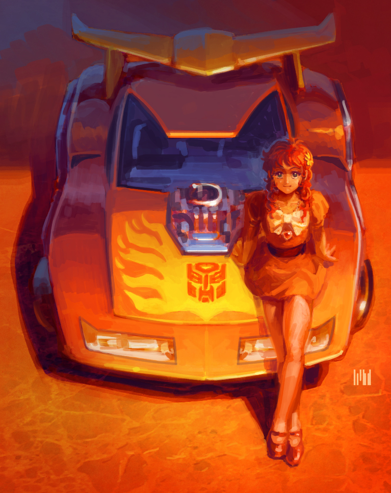 hot rod and kanzaki megu (transformers and 2 more) drawn by fmu