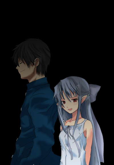 tohno shiki, saya, white len, and nanaya shiki (tsukihime and 2 more) drawn by tententensan