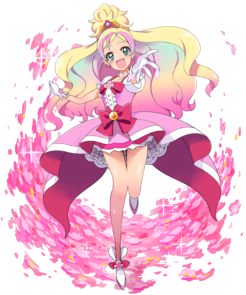 haruno haruka and cure flora (precure and 1 more) drawn by naokado