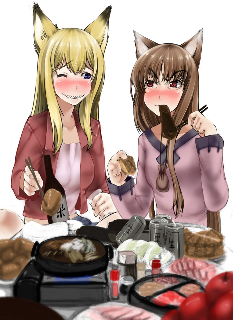 holo and tenko kuugen (spice and wolf and 1 more) drawn by abubu