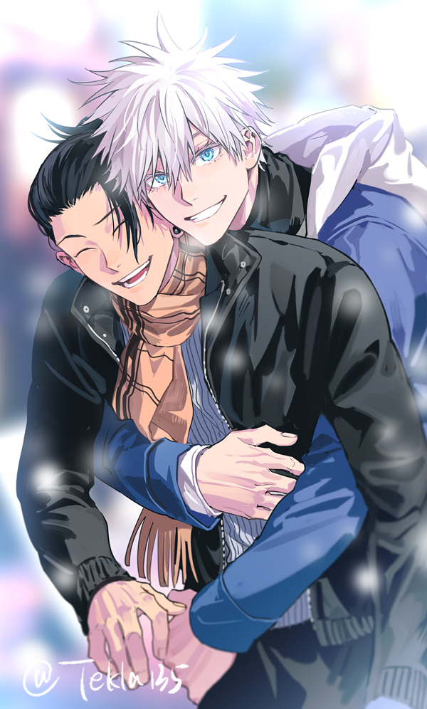 gojou satoru and getou suguru (jujutsu kaisen) drawn by tekla