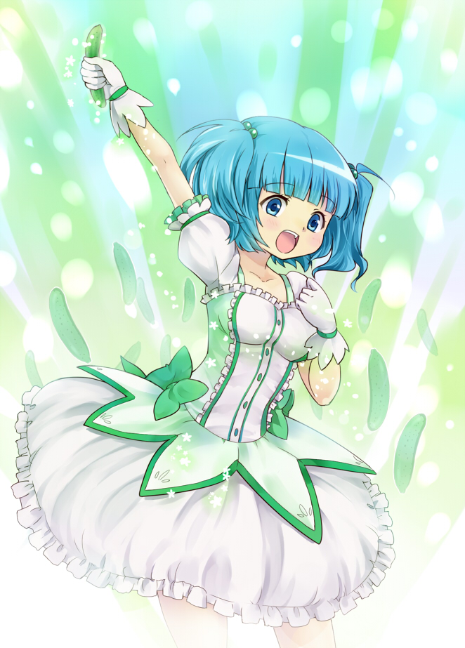 kaname madoka and kawashiro nitori (touhou and 1 more) drawn by blue_door
