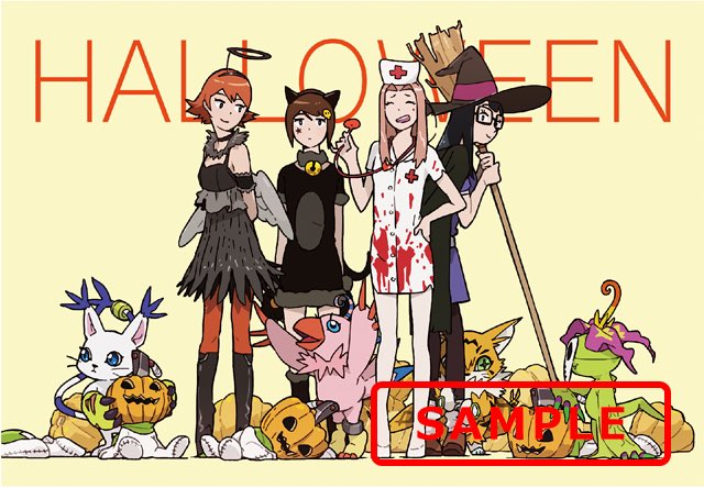 yagami hikari, tailmon, tachikawa mimi, takenouchi sora, palmon, and 4 more (digimon and 1 more) drawn by uki_atsuya