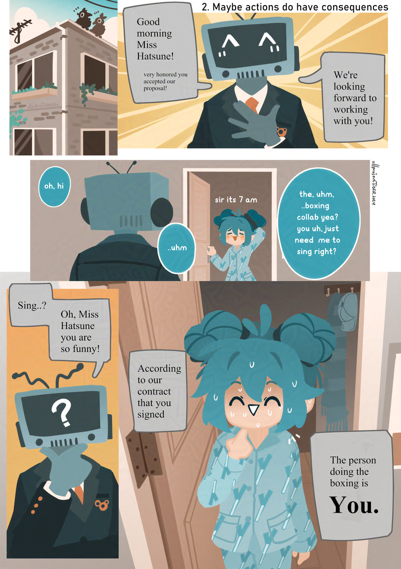 hatsune miku (vocaloid and 2 more) drawn by projecttiger