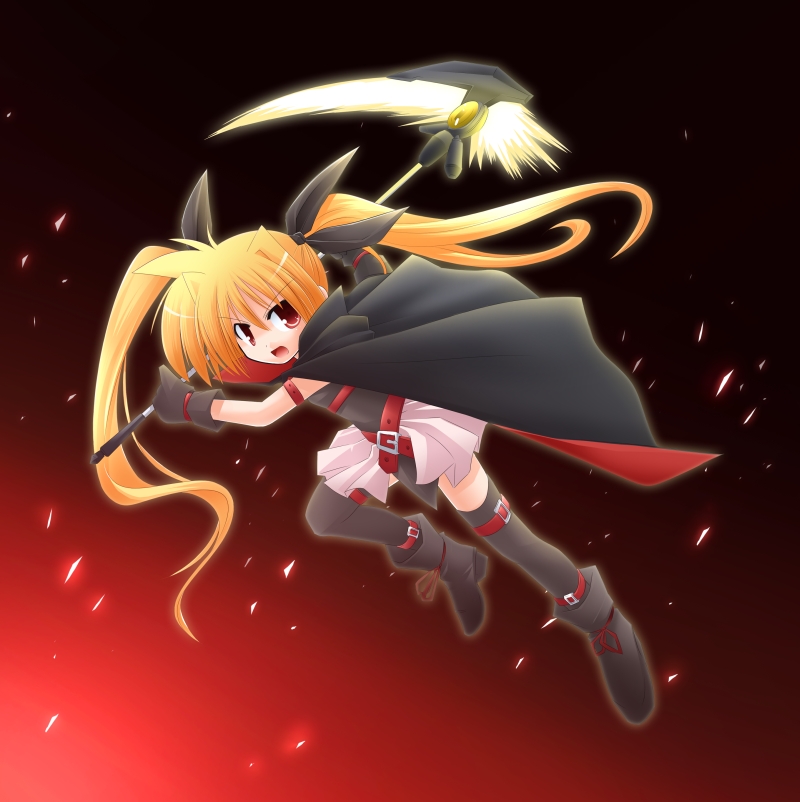 fate testarossa and bardiche (lyrical nanoha and 1 more) drawn by kso