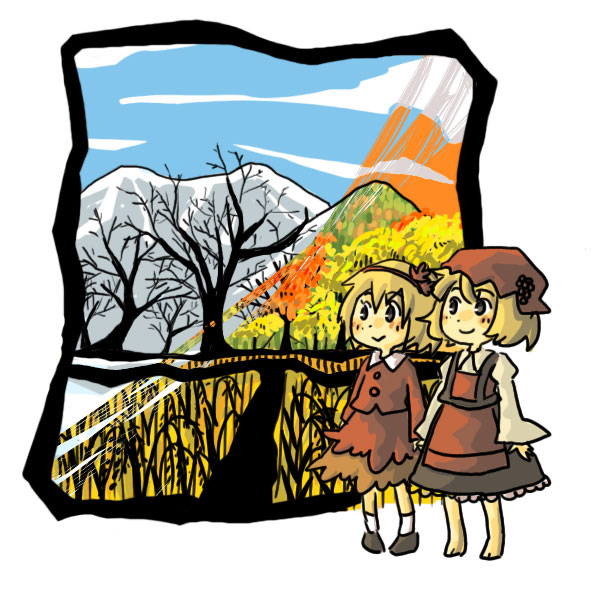 aki minoriko and aki shizuha (touhou) drawn by marukei_(kuramaruk)