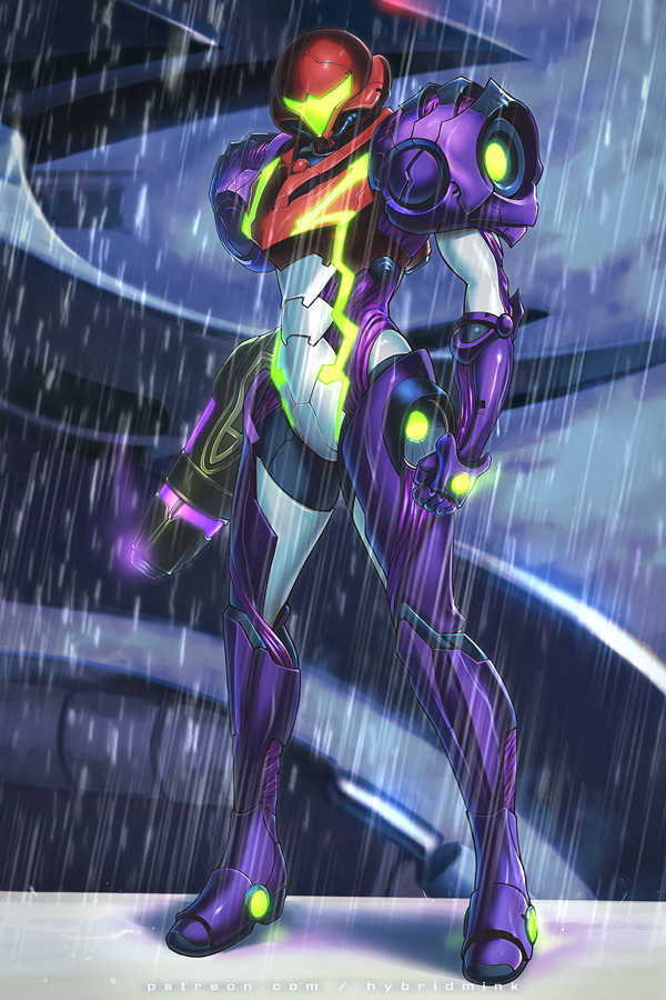 samus aran (metroid and 1 more) drawn by hybridmink