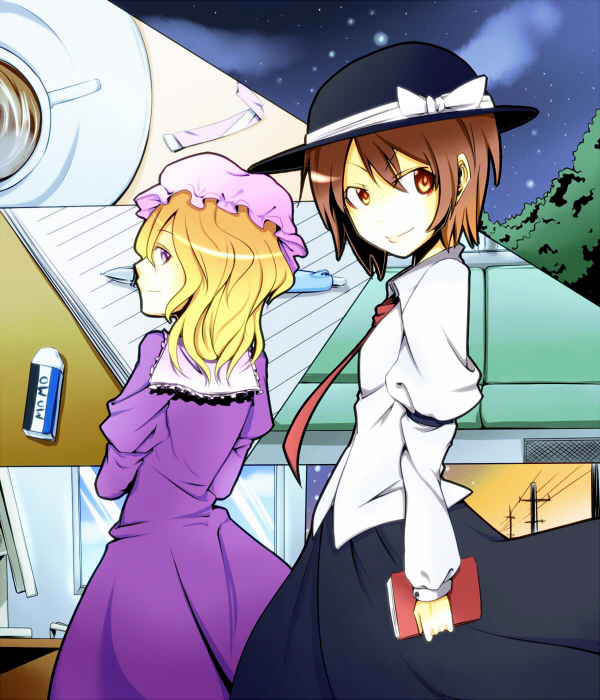 usami renko and maribel hearn (touhou and 1 more) drawn by hiro_(scarlettginger)
