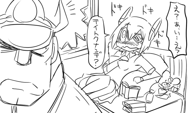 admiral, tenryuu, matsuda chiyohiko, kirishima, and yotarou (kantai collection and 1 more) drawn by tonda