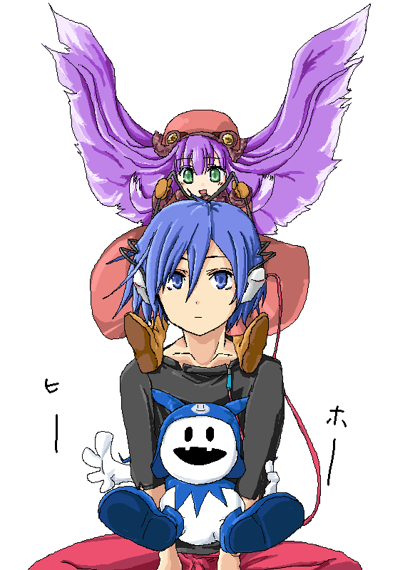 jack frost, protagonist, and muu shuwuu (shin megami tensei and 2 more) drawn by sakurai_sanshi